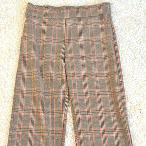 Liverpool Los Angeles Pull-On Pants Plaid Women's size 10 Cropped Wide Leg